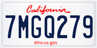 CA license plate 7MGQ279