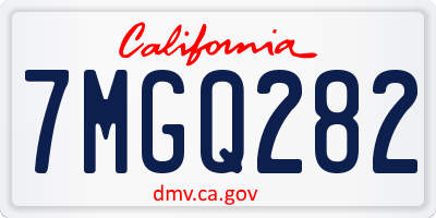 CA license plate 7MGQ282
