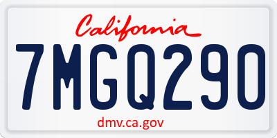 CA license plate 7MGQ290