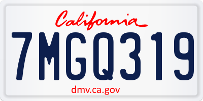 CA license plate 7MGQ319