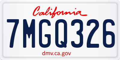 CA license plate 7MGQ326