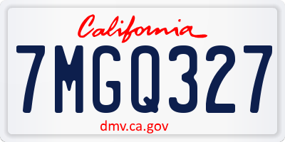 CA license plate 7MGQ327