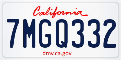 CA license plate 7MGQ332