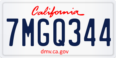 CA license plate 7MGQ344