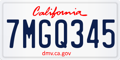 CA license plate 7MGQ345
