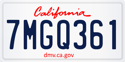 CA license plate 7MGQ361
