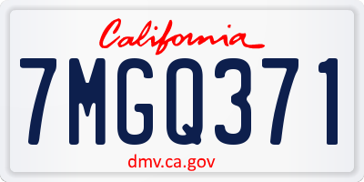 CA license plate 7MGQ371