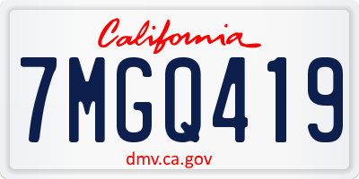 CA license plate 7MGQ419