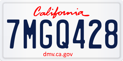 CA license plate 7MGQ428
