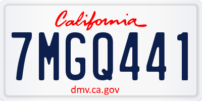 CA license plate 7MGQ441