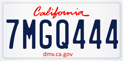 CA license plate 7MGQ444