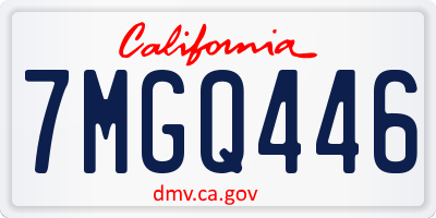 CA license plate 7MGQ446