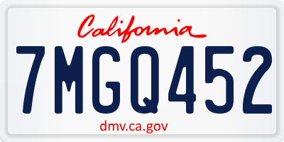CA license plate 7MGQ452