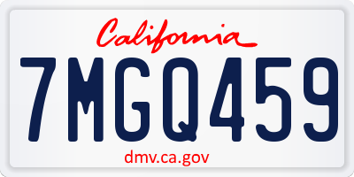 CA license plate 7MGQ459