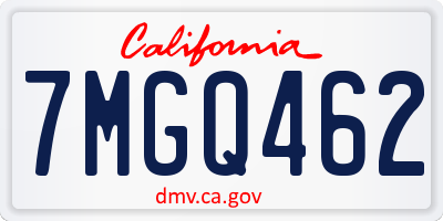 CA license plate 7MGQ462