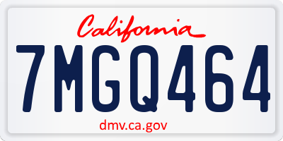 CA license plate 7MGQ464