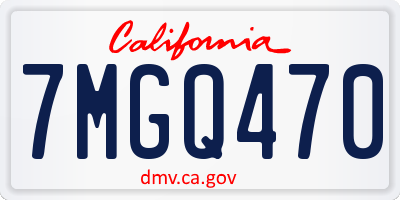 CA license plate 7MGQ470