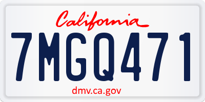 CA license plate 7MGQ471