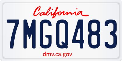 CA license plate 7MGQ483