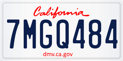 CA license plate 7MGQ484