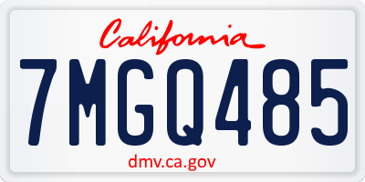 CA license plate 7MGQ485