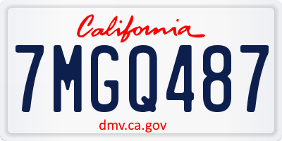 CA license plate 7MGQ487