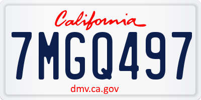 CA license plate 7MGQ497