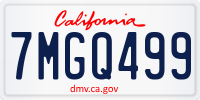 CA license plate 7MGQ499