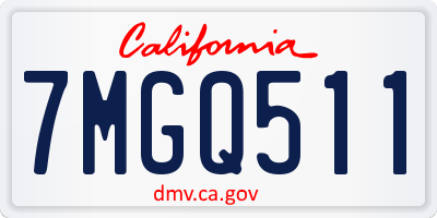 CA license plate 7MGQ511