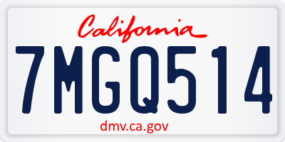 CA license plate 7MGQ514