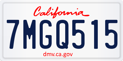 CA license plate 7MGQ515
