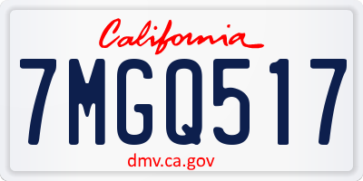 CA license plate 7MGQ517
