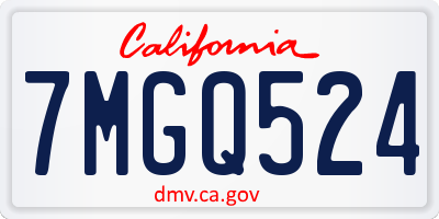 CA license plate 7MGQ524