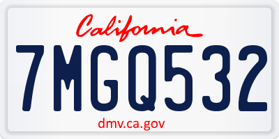 CA license plate 7MGQ532