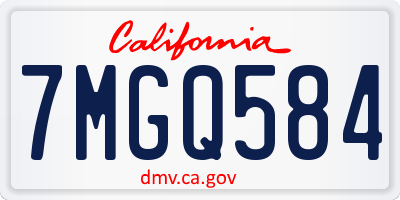 CA license plate 7MGQ584