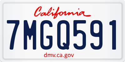CA license plate 7MGQ591