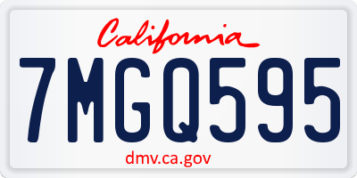 CA license plate 7MGQ595