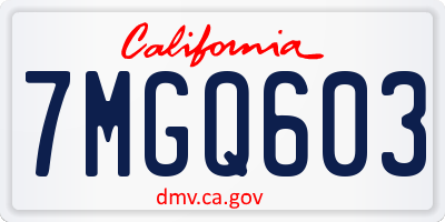 CA license plate 7MGQ603