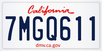 CA license plate 7MGQ611