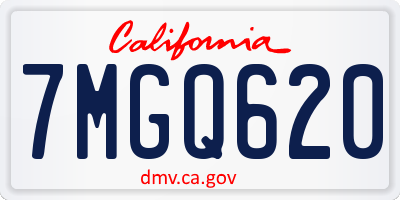 CA license plate 7MGQ620
