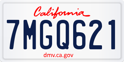 CA license plate 7MGQ621