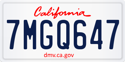 CA license plate 7MGQ647