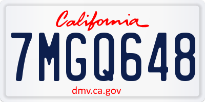CA license plate 7MGQ648