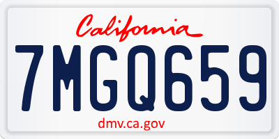CA license plate 7MGQ659