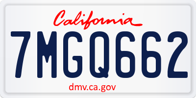 CA license plate 7MGQ662