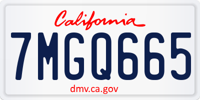 CA license plate 7MGQ665