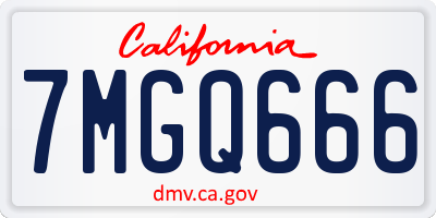 CA license plate 7MGQ666
