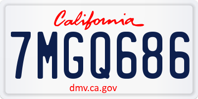 CA license plate 7MGQ686