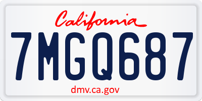 CA license plate 7MGQ687