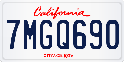 CA license plate 7MGQ690